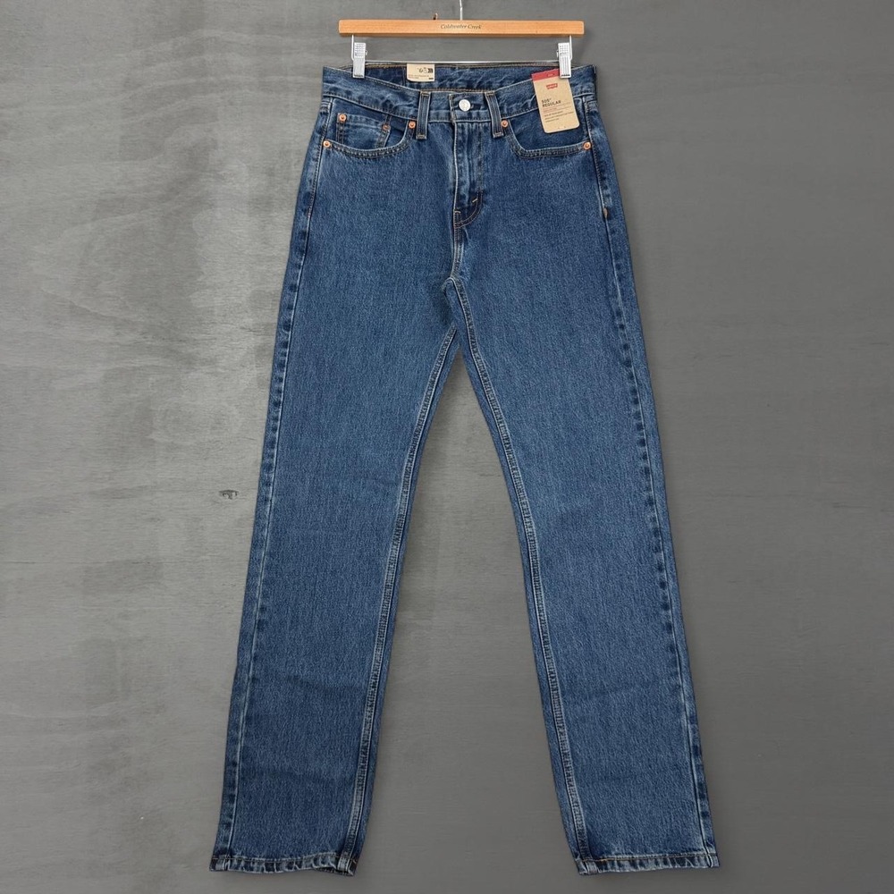NEW Levi's 505 Regular Fit Jeans Blue Straight Leg Denim 30 x 34